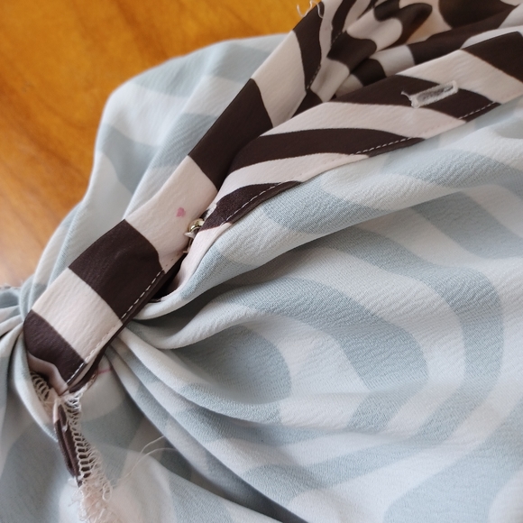 River Island Swirl Wavy Cream Brown Shirt Dress 6 See Pics for SmallDefects NWOT - Picture 7 of 16